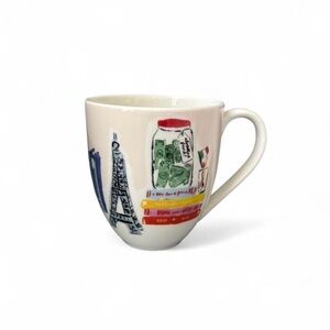 kate spade Illustrated Mug with Red and Blue Accents